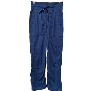 Lululemon Dance Studio Mid-Rise Pants Women Sz 0 Pitch Blue Drawstring Athletic